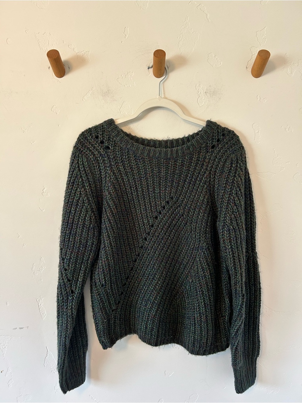 REVOLVE John & Jenn Pullover Sweater Multicolor Sz Small Cozy *FLAW Green
